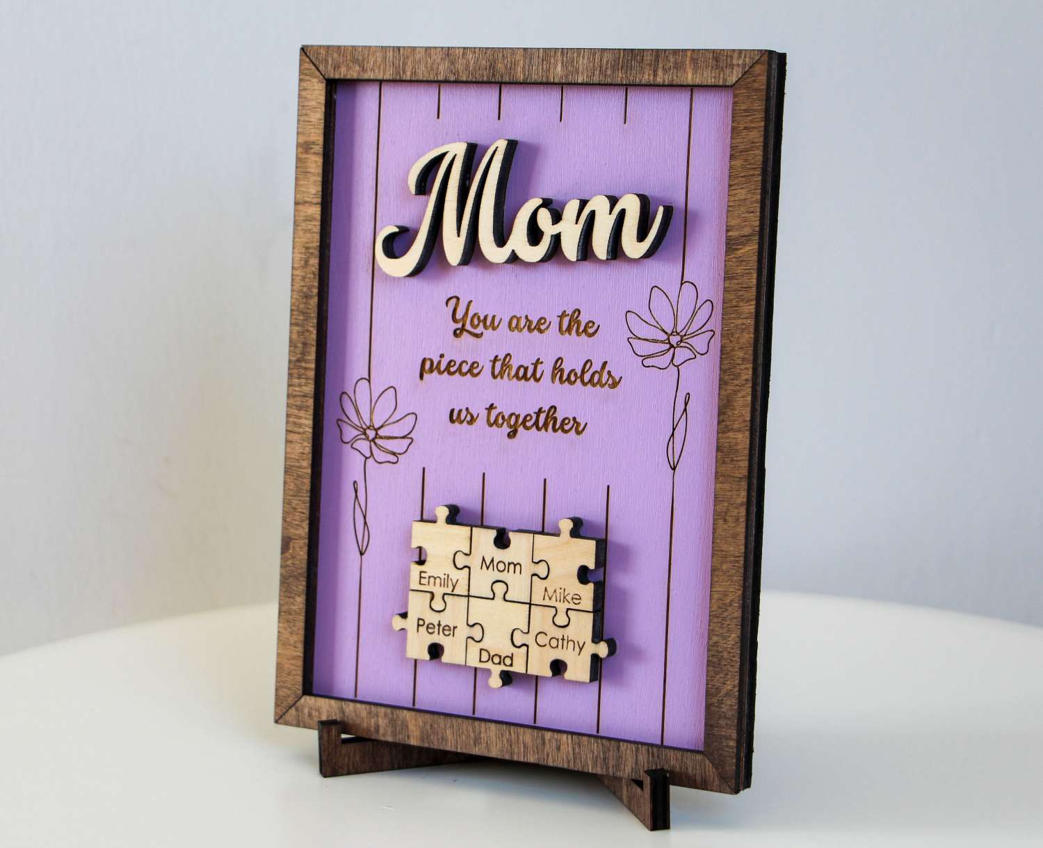 Puzzle Mom Sign, You Are The Piece That Holds Us Together, Mothers Day Gift from Daughter