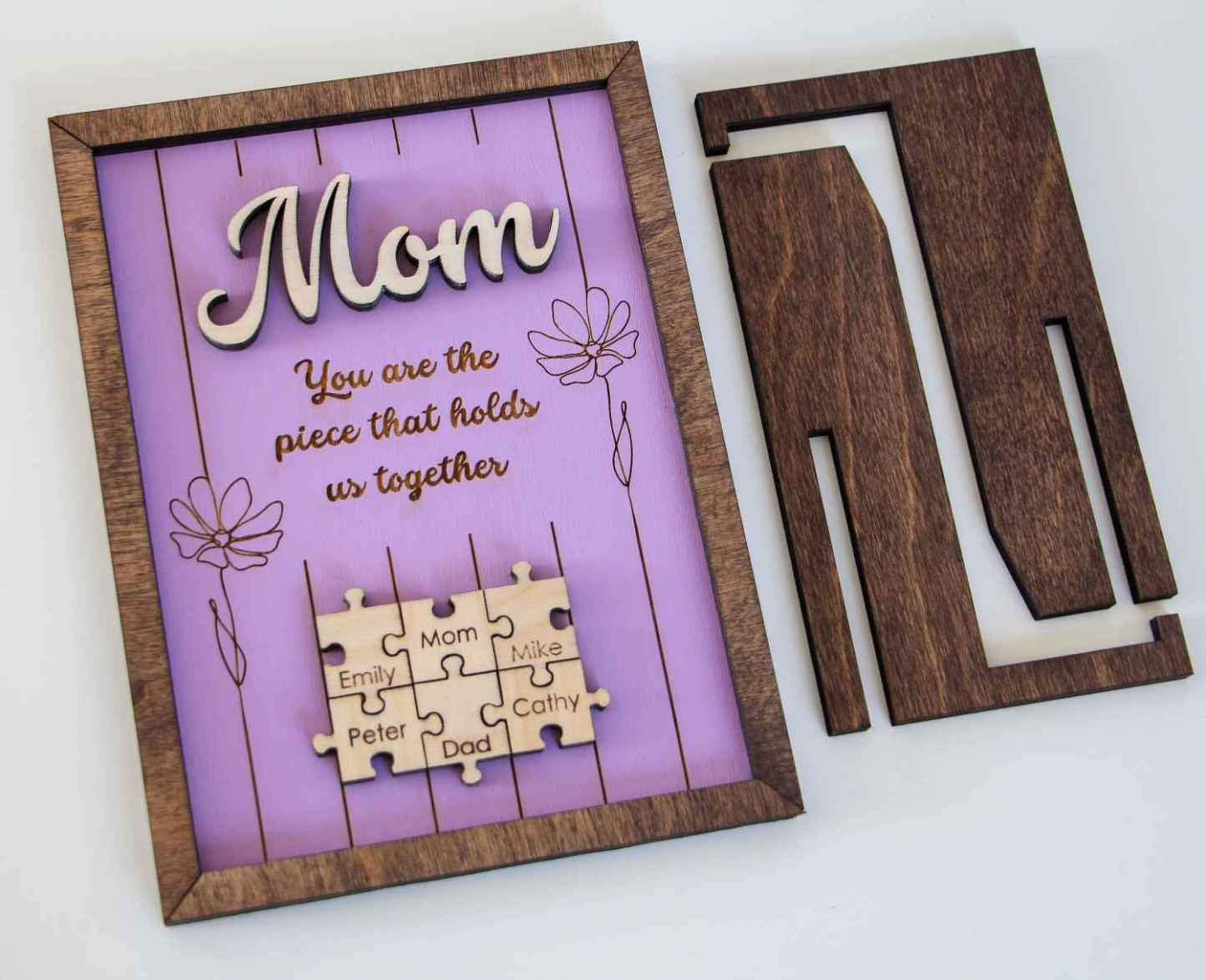 Puzzle Mom Sign, You Are The Piece That Holds Us Together, Mothers Day Gift from Daughter