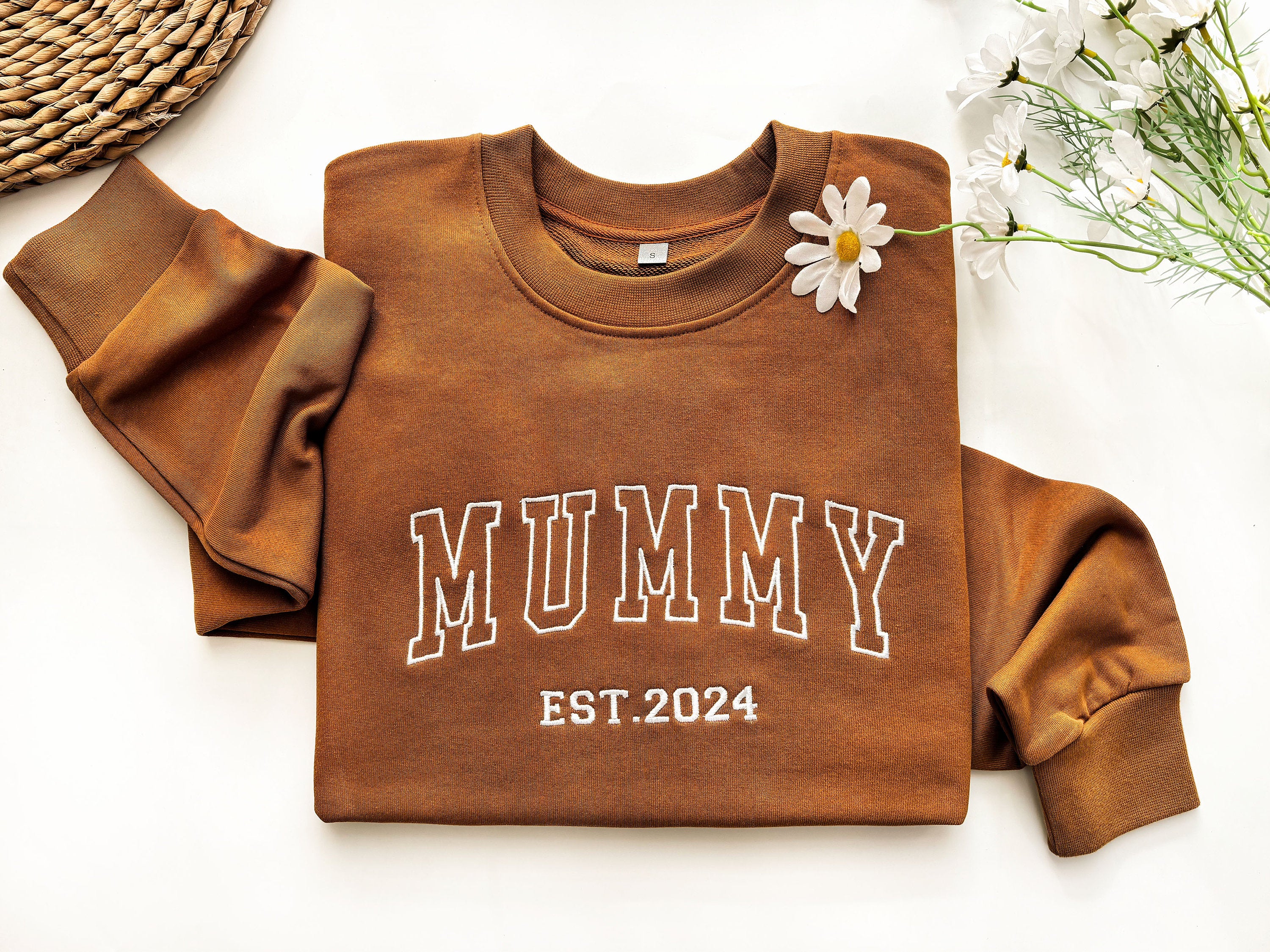 Personalized Mama Embroidered Sweatshirt With Date & Name, Mother's Day Gift