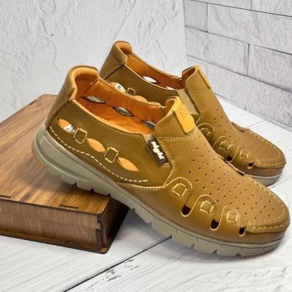 Handcrafted All-medical Natural Leather, Ultra-comfortable, Lightweight, Ultra-fashionable And Practical, Black Honey Color-(Buy 2 Free Shipping✔️)