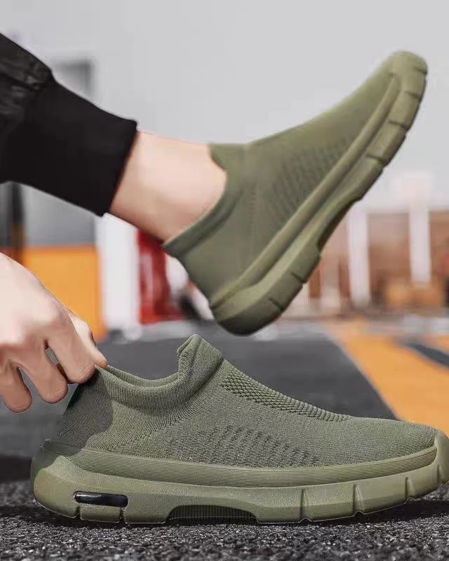 Men's Summer Breathable Knitted Mesh Casual Loafers,lightweight & Versatile Work Walking Sneakers, Black, Slip-on,-(Buy 2 Free Shipping✔️)