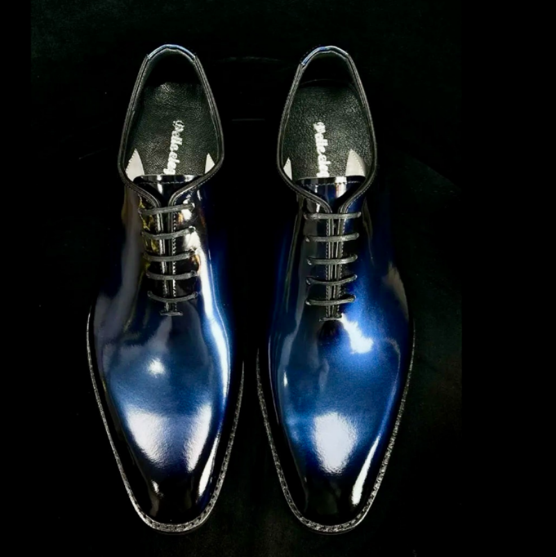 Glossy Pointed-Toe Genuine Leather Shoes
