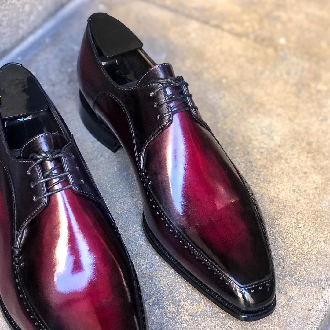 Derby 3 Eyelets - Burgundy Finish-(Buy 2 Free Shipping✔️)