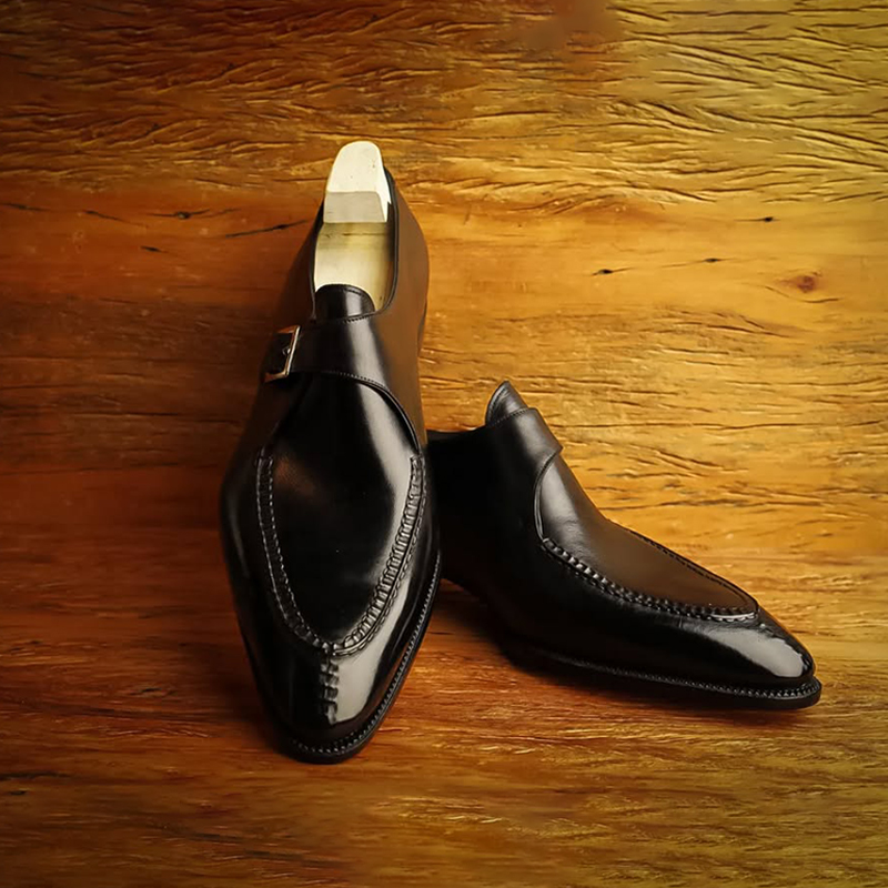 Single Monk Strap Brown In Patina.'With 3.5 Cm Heel Plus 1.5 Cm Insole'