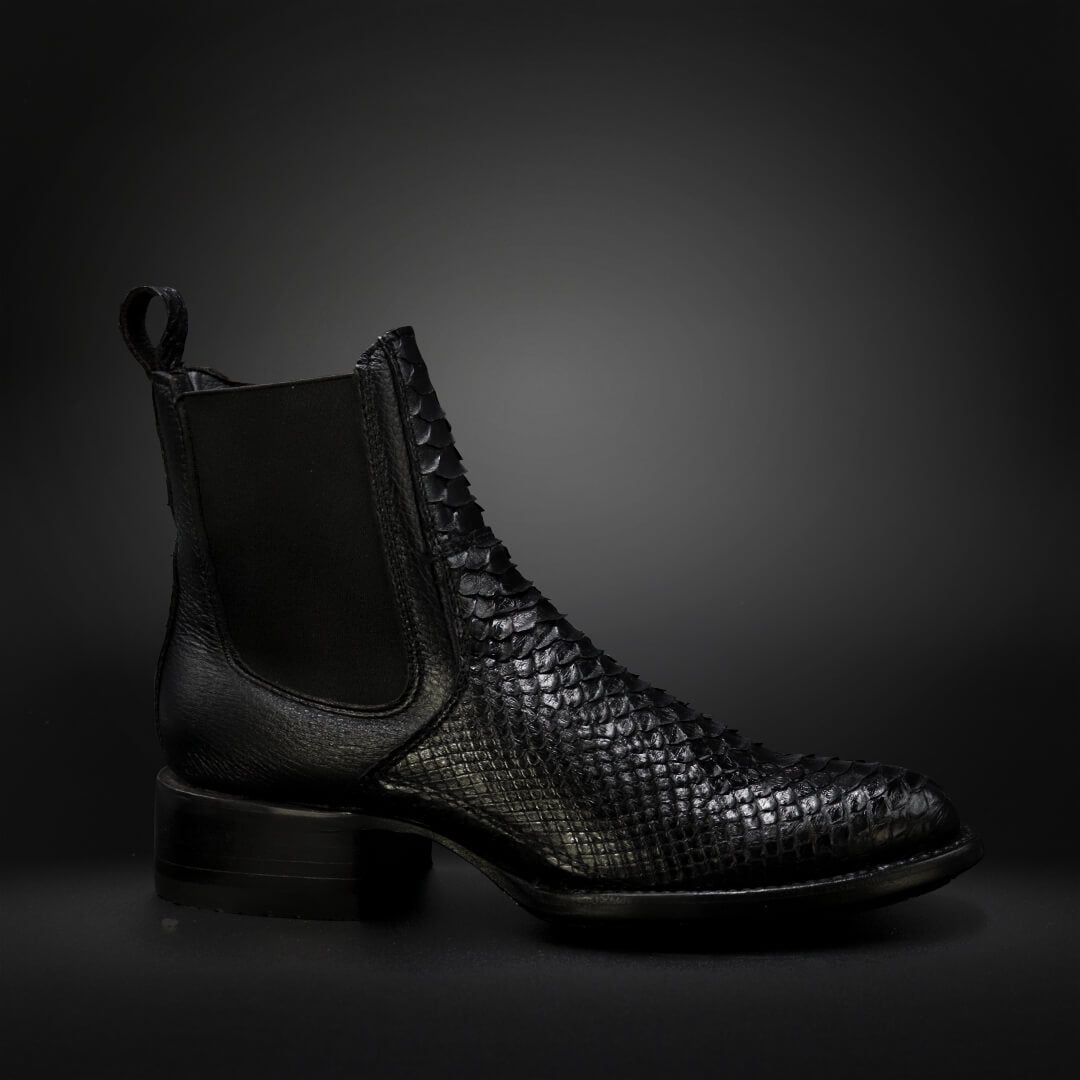 Black Dubai Boots Python/Deer AL601