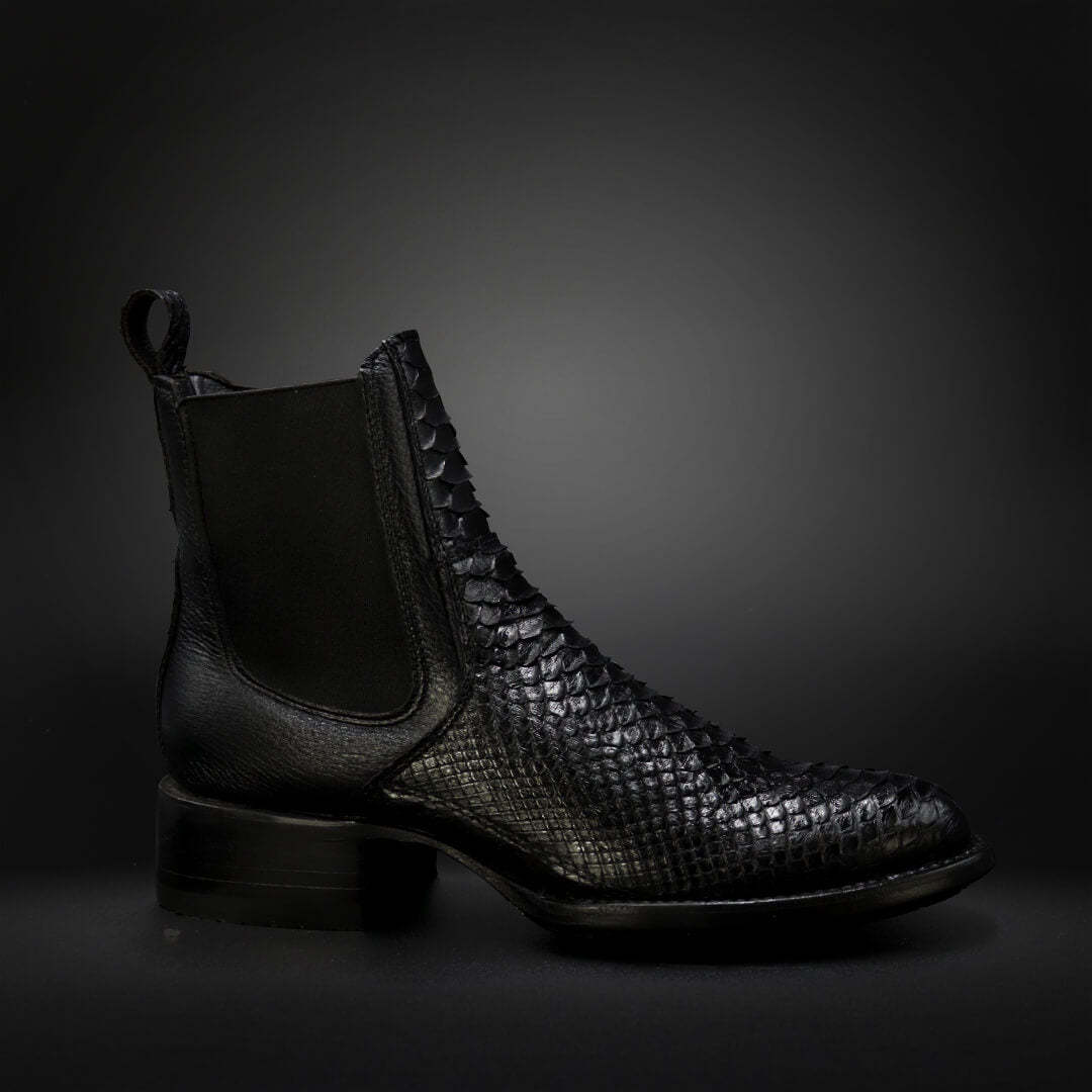 Black Dubai Boots Python/Deer AL601