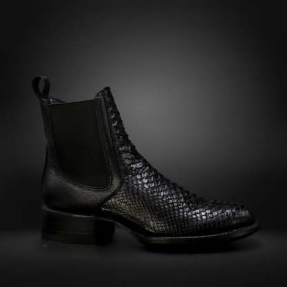 Black Dubai Boots Python/Deer AL601