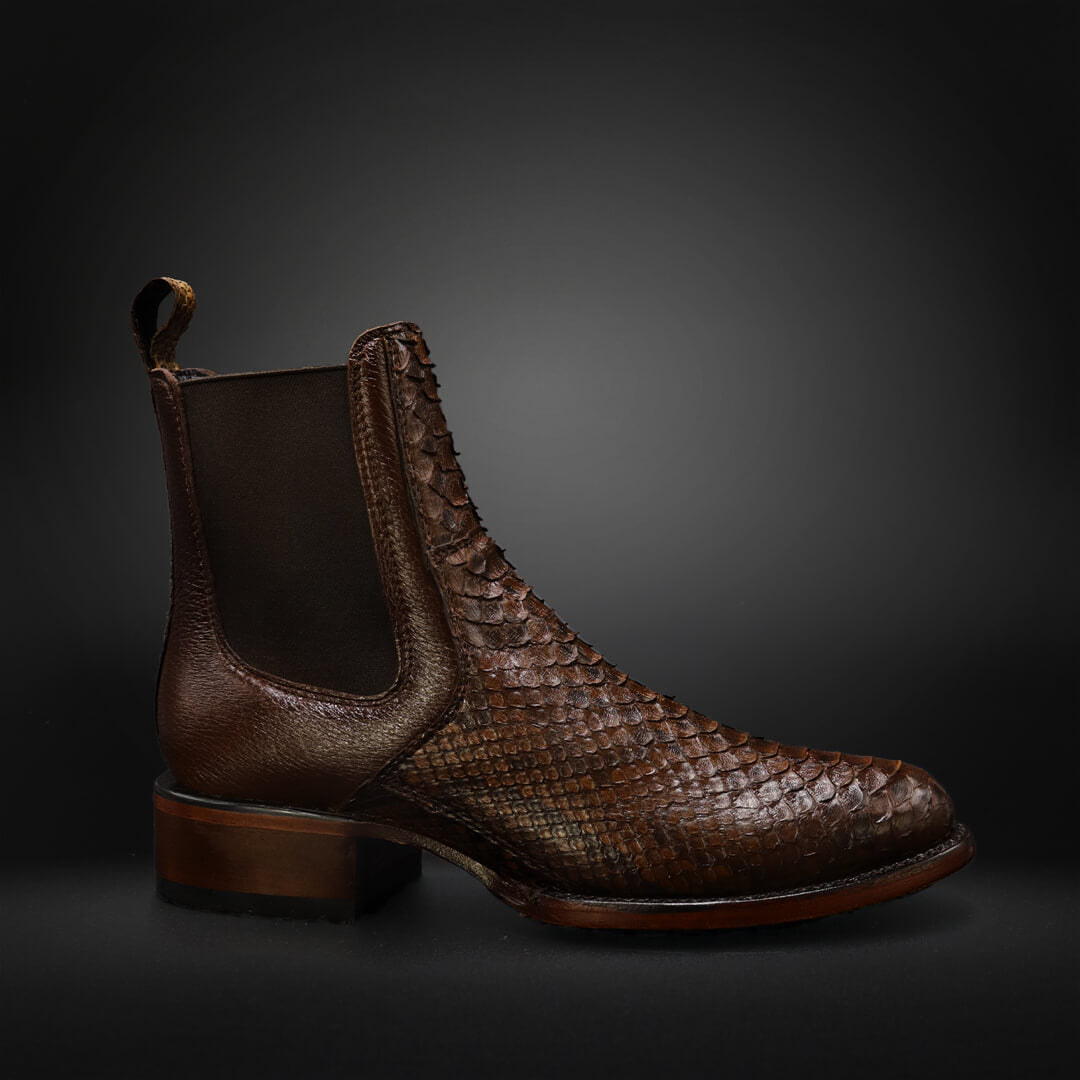 Brown Dubai Boots Python/Deer AL601