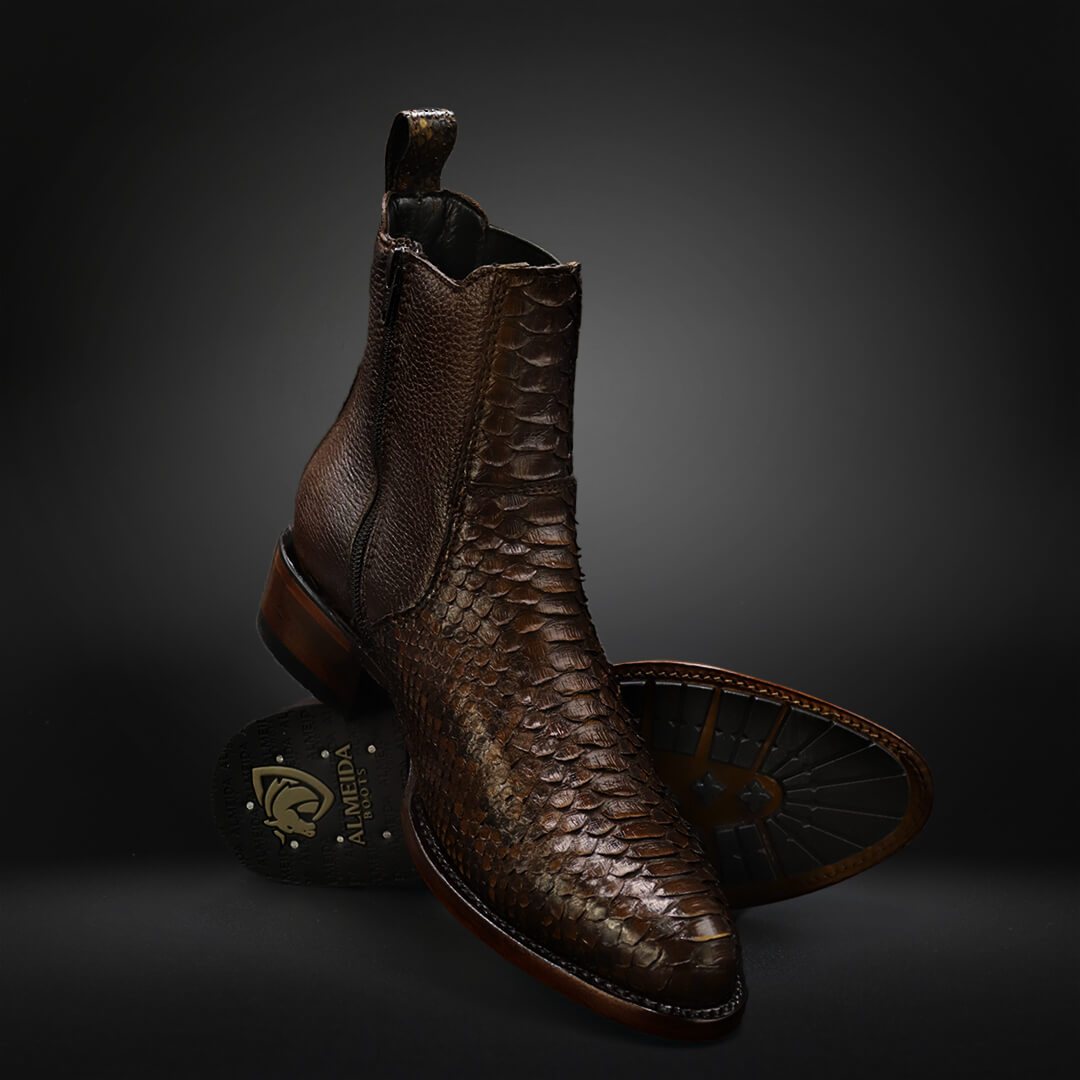 Brown Dubai Boots Python/Deer AL601