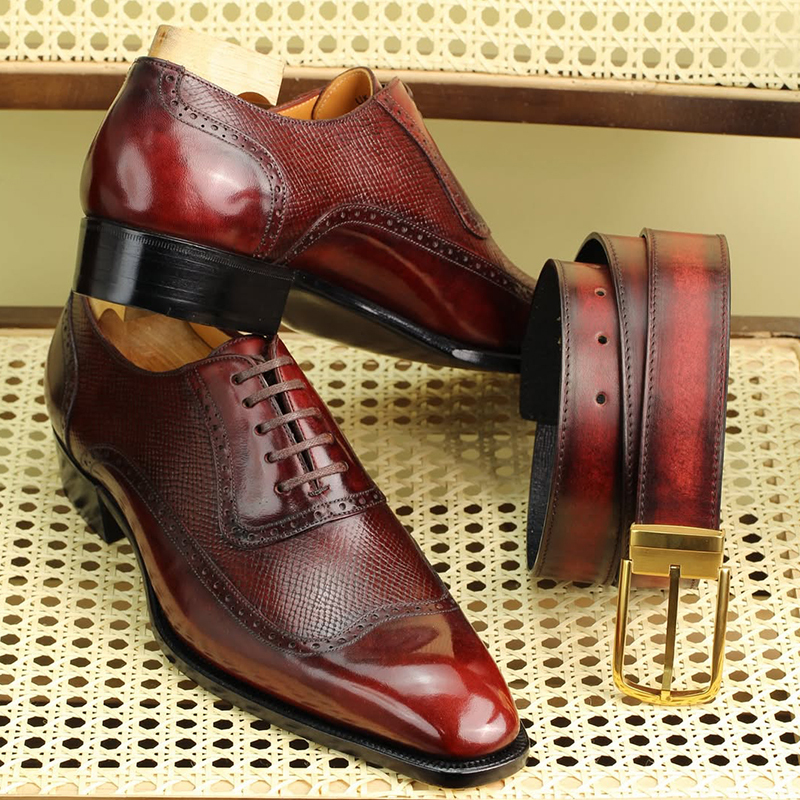 RTW 5 Eyelets Split Toe Derby In Horween Pioneer Hatch Grain Leather