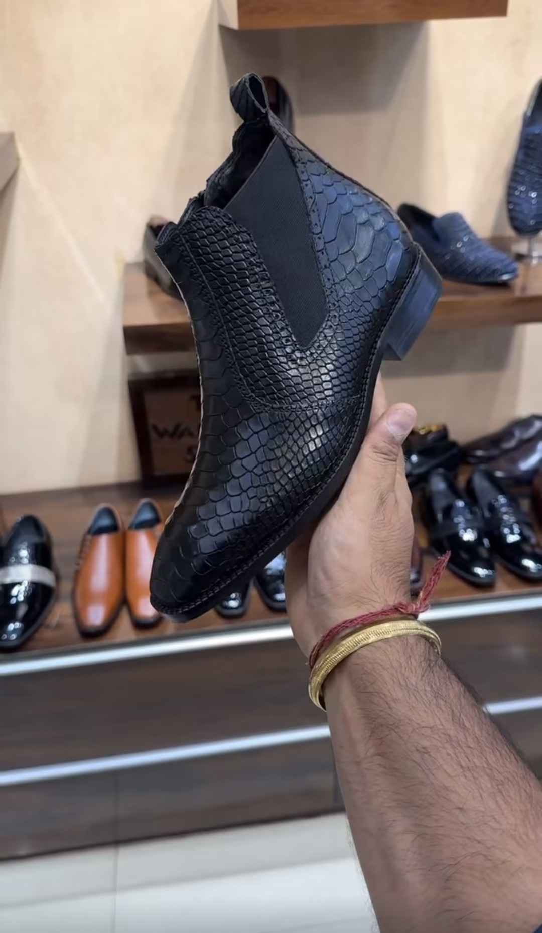 Men's Patterned Leather Boots