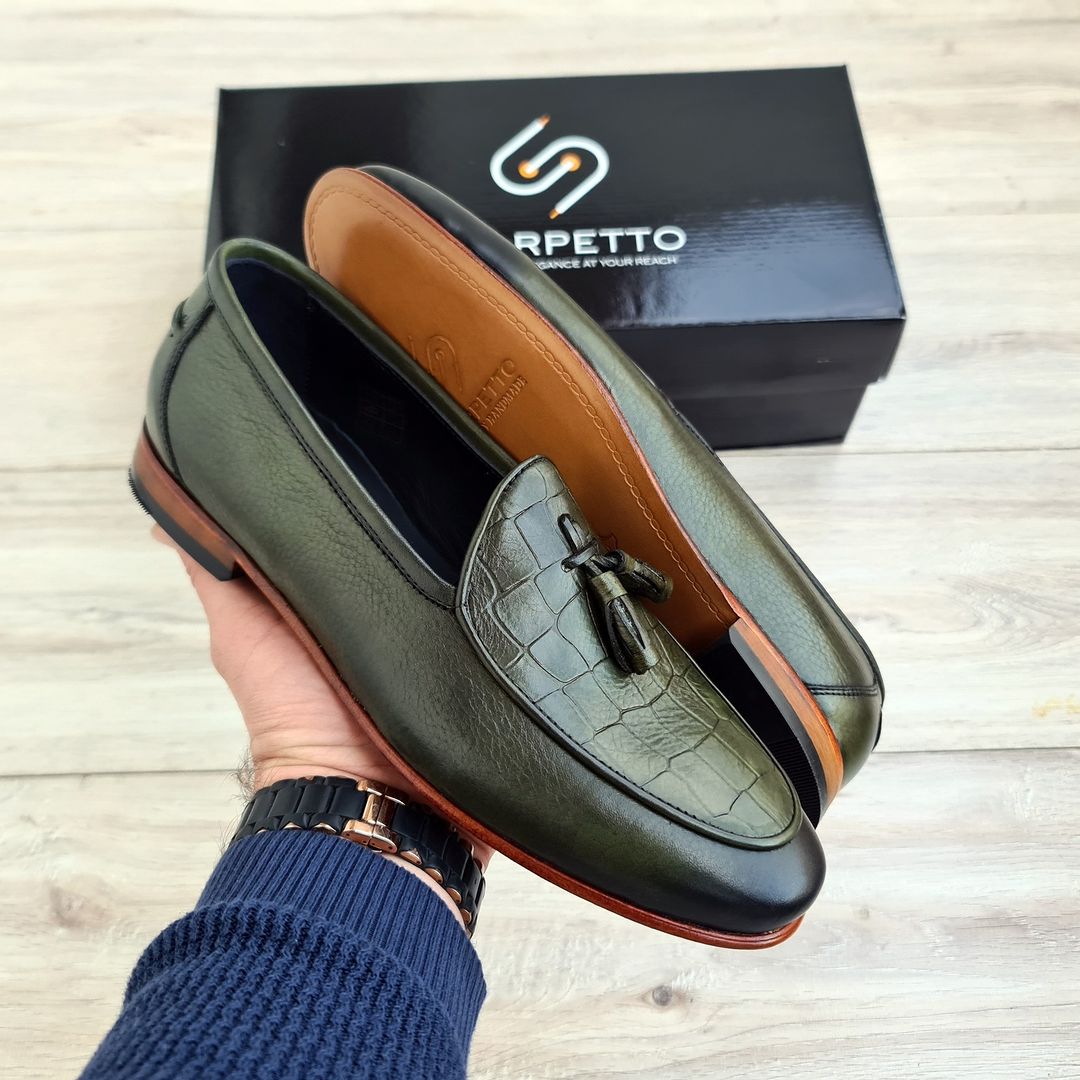 Men's Genuine Leather Loafers - Leather Sole