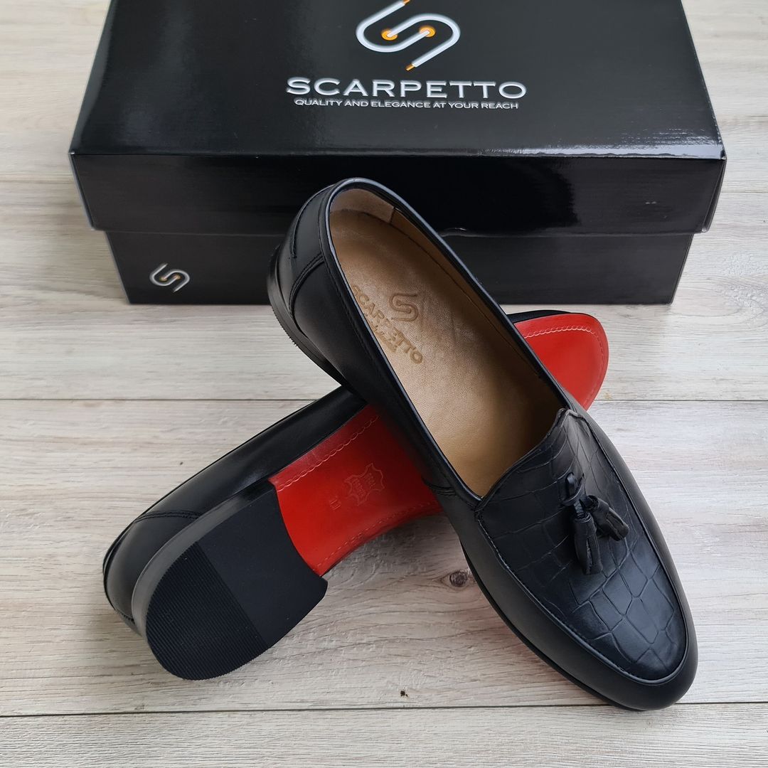 Men's Genuine Leather Loafers - Leather Sole