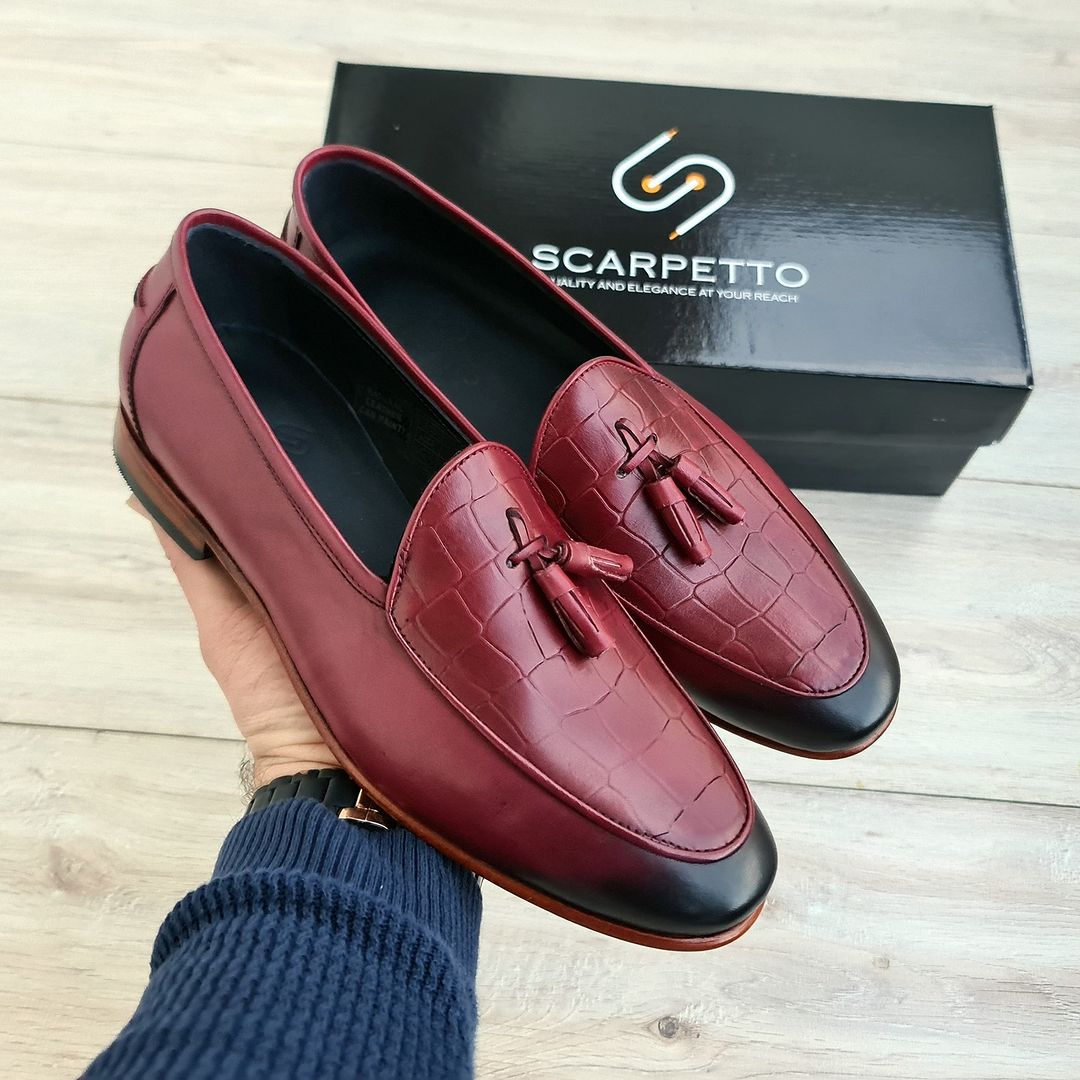 Men's Genuine Leather Loafers - Leather Sole