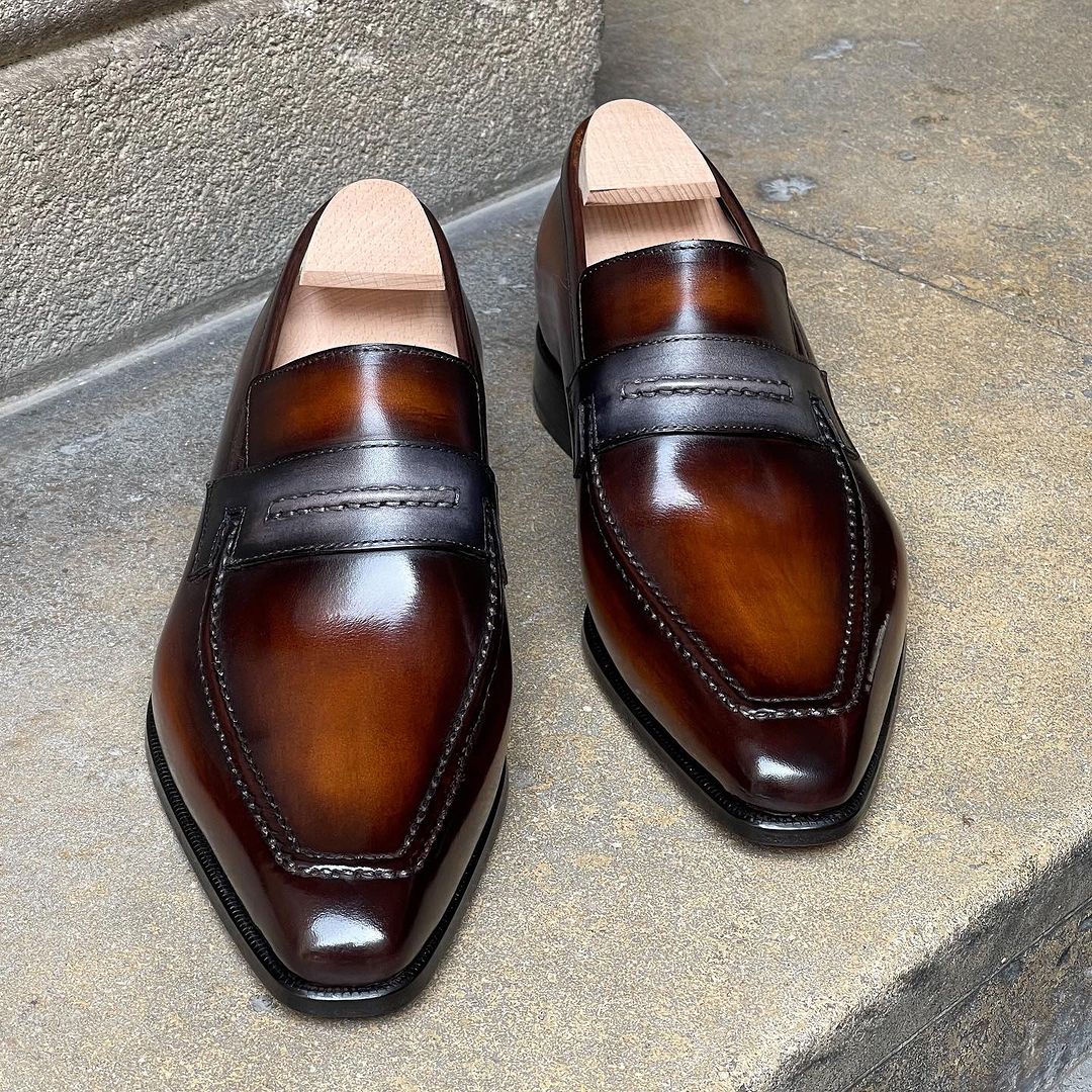 Lincoln Loafer - Caramel And Grey Strap-(Buy 2 Free Shipping✔️)