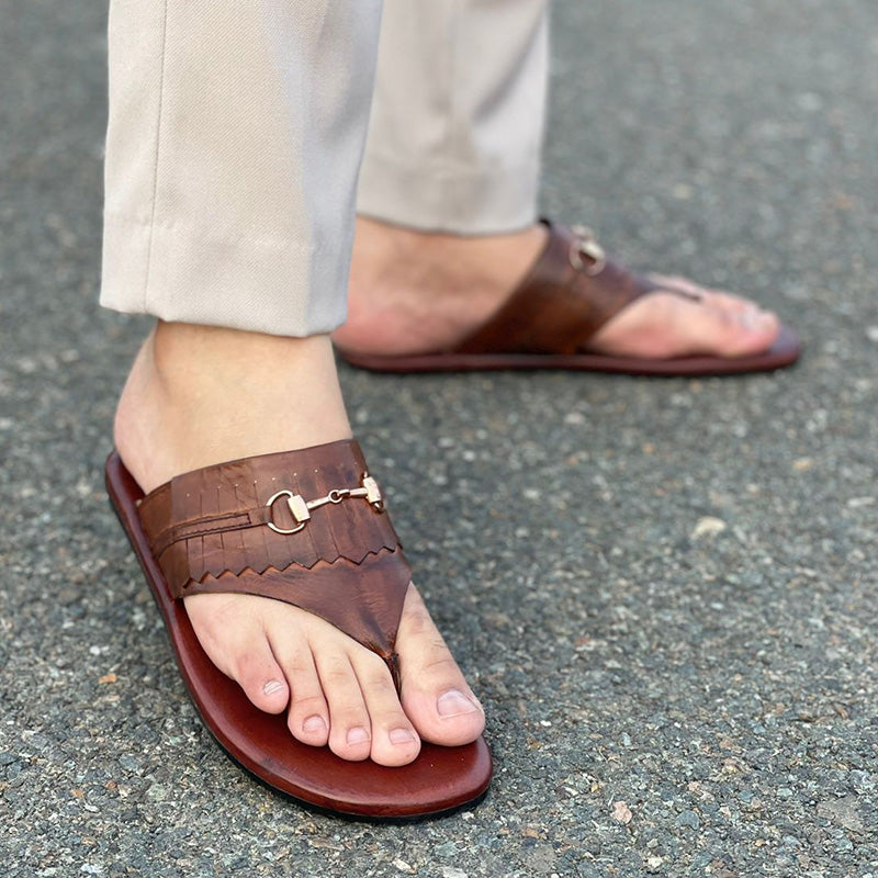 Pure Leather Handmade Chappal Browni-(Buy 2 Free Shipping✔️)