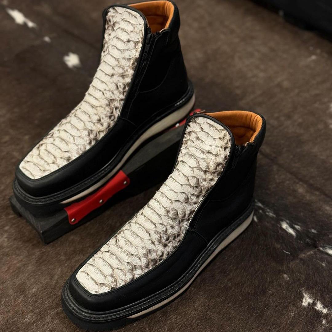 The Latest Python Leather Handmade Men's Boots