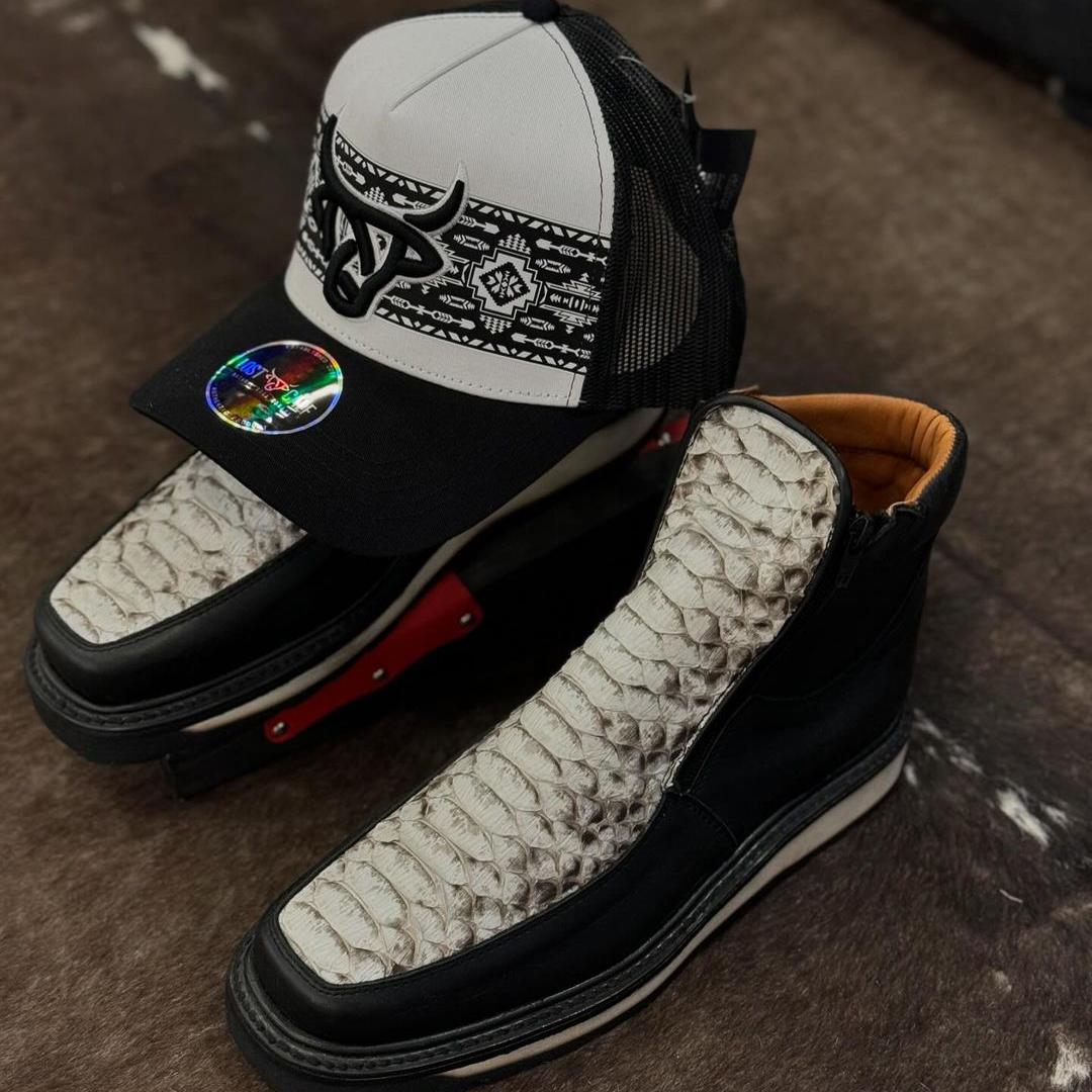 The Latest Python Leather Handmade Men's Boots