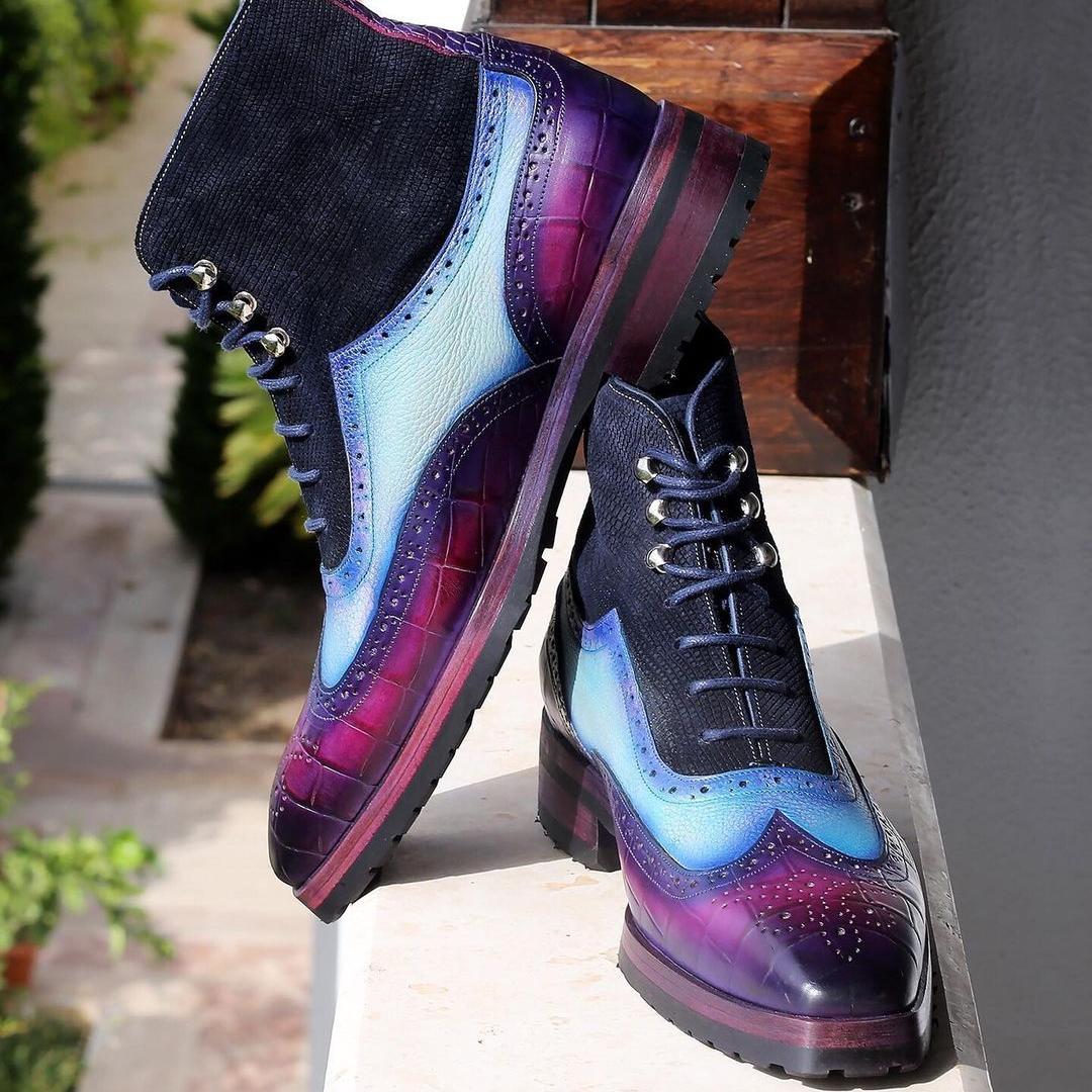 Multicolored Men’s Rubber Sole Boots.