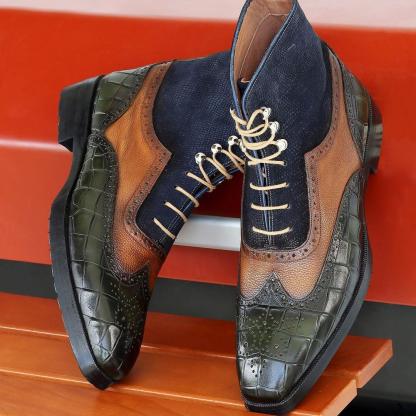 Multicolored Men’s Rubber Sole Boots.