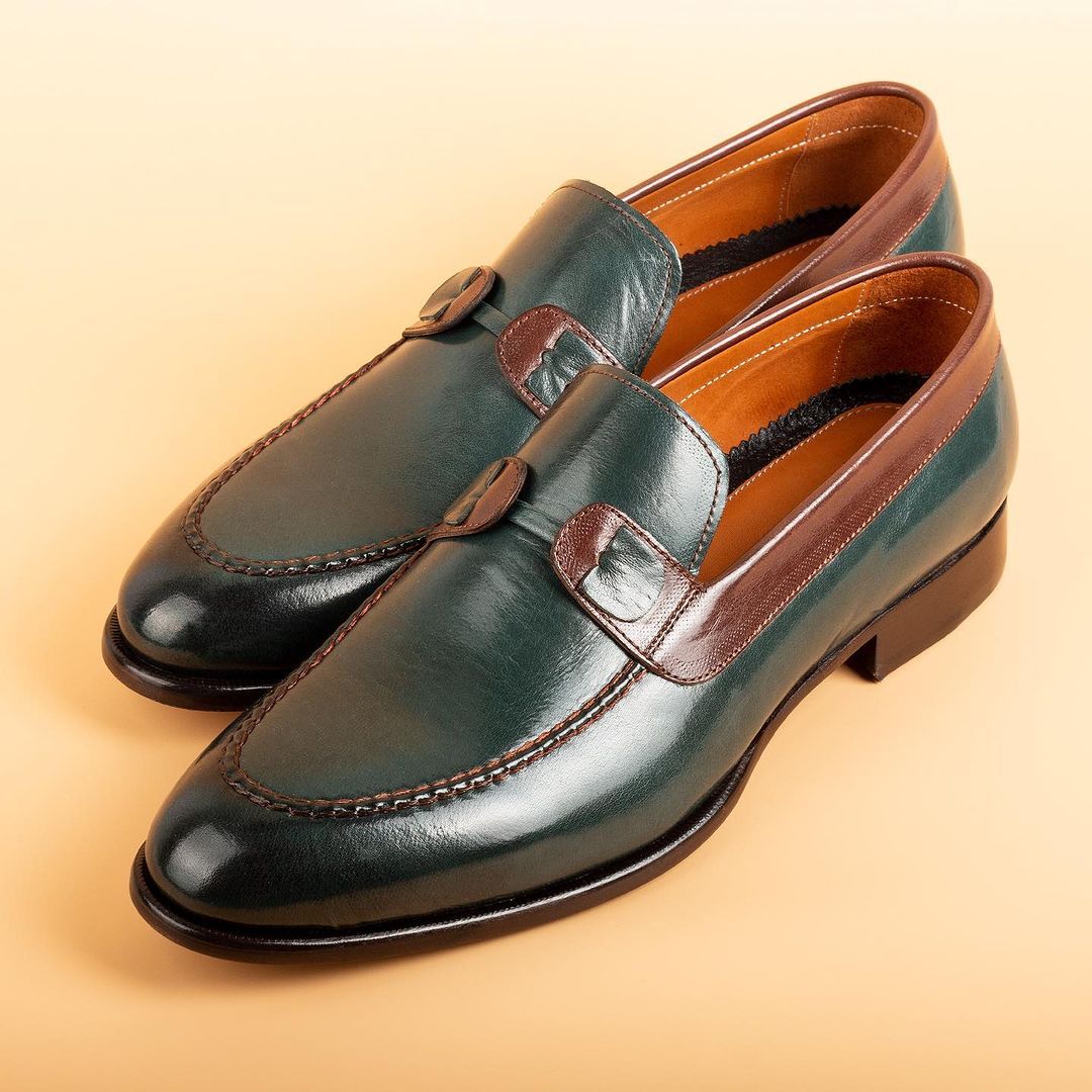 Charm Leather Kangaroo Leather Penny Loafers Special Loafers Green