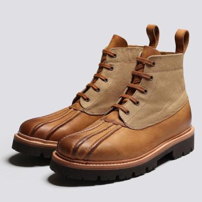 Spike And Stella Are Back In The Collection. After A Few Years Off And Much Demand, We've Brought Back Our Signature Duck Boot, Now Made From A Combination Of Tan Canvas With Ginger Burnished Nubuck.