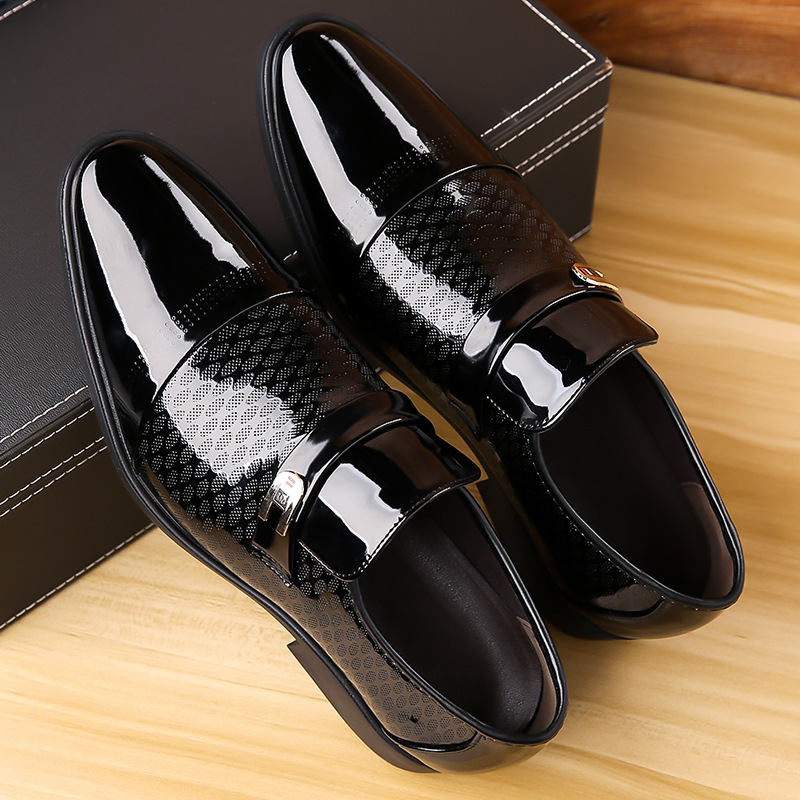 Men's Casual Shoes Suit Trend Leather Shoes Business Lacquered Pointed Toe