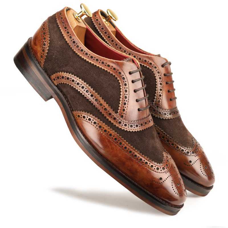 The London Wingtip Brogues In Hybrid Brown