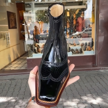 Men's Brisk-Heeled Leather Ankle Boots