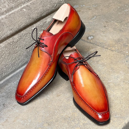 Derby 3 Eyelets - Light Tan Patina-(Buy 2 Free Shipping✔️)