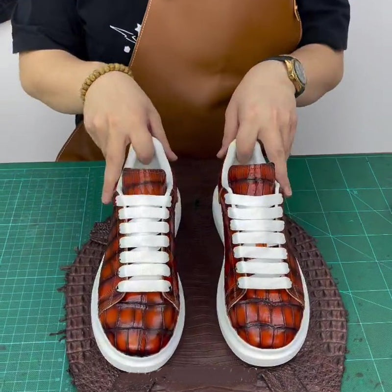 Brown Alligator Sneakers