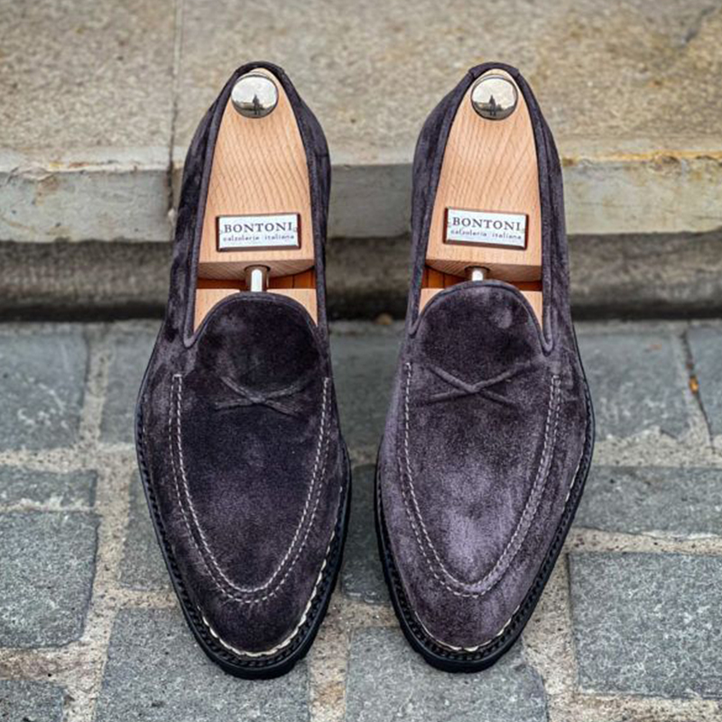 Bontoni ‘De Bustis’ Made-to-Order Loafer With Hand-sewn Cross-stitch