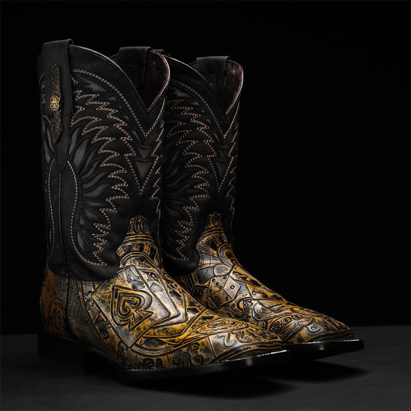 Men's Western Embroidered Square Boots