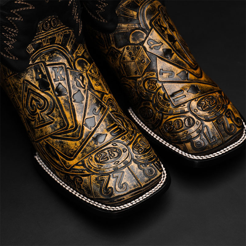 Men's Western Embroidered Square Boots