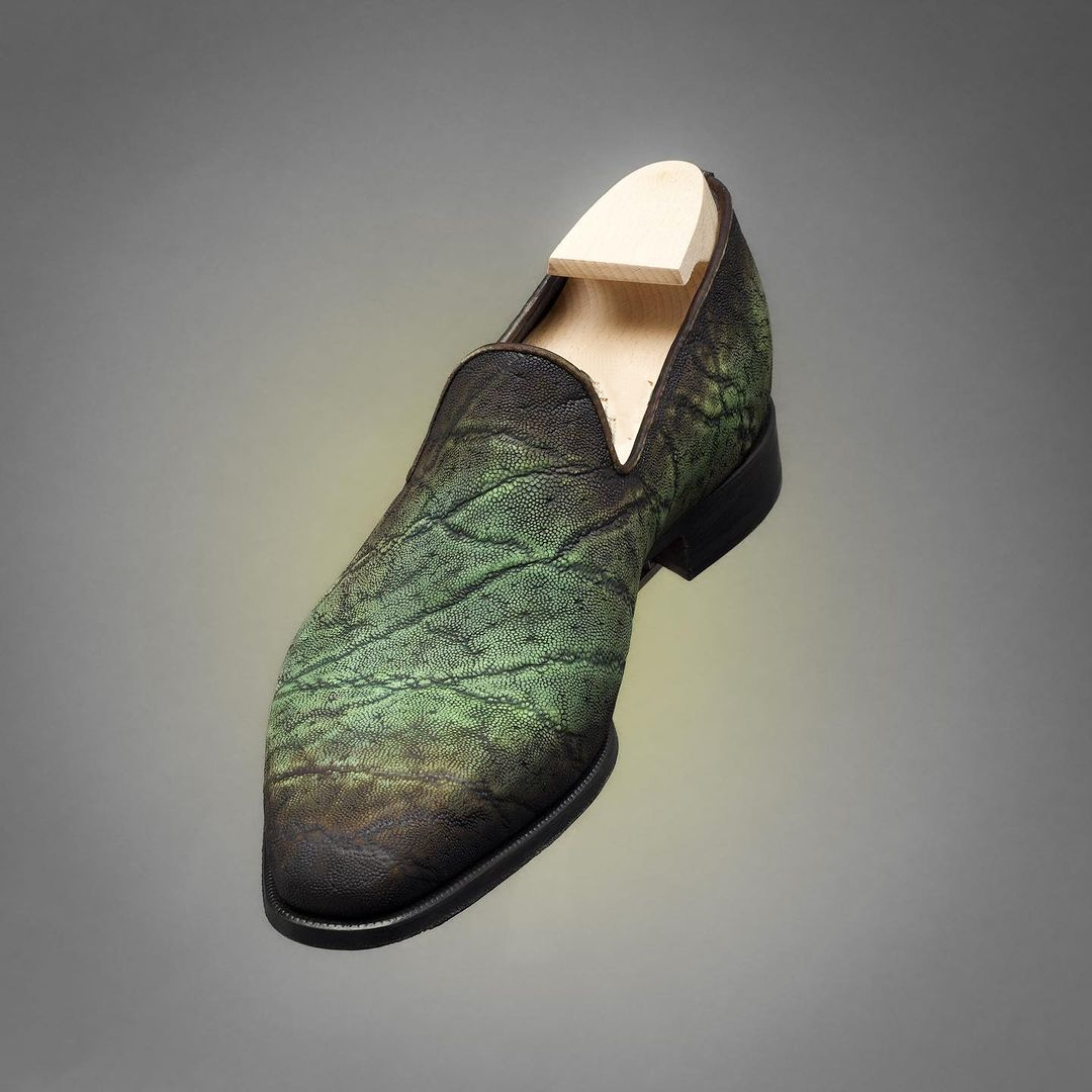 Loafers Cut All Over Precious Leather - Charred Jungle Green-(Buy 2 Free Shipping✔️)