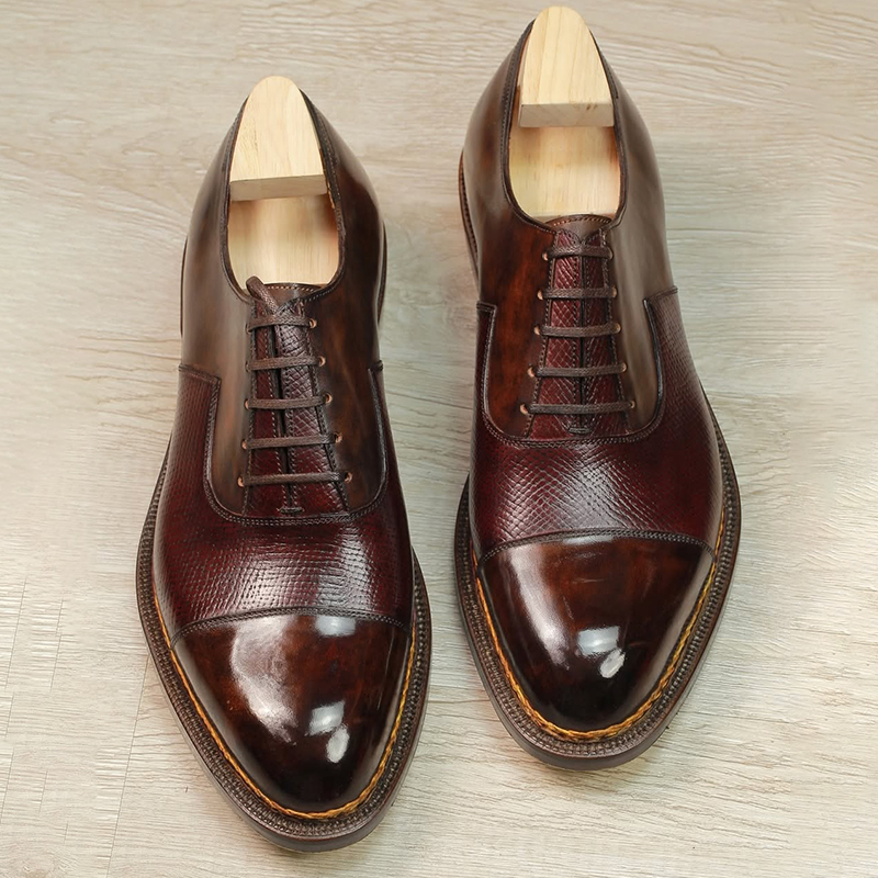 Bordeaux Lizard - Embossed Formal