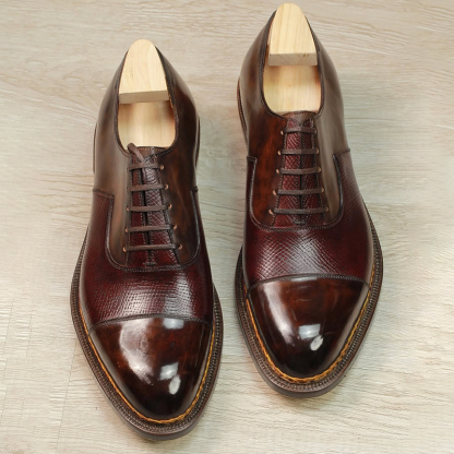 Bordeaux Lizard - Embossed Formal