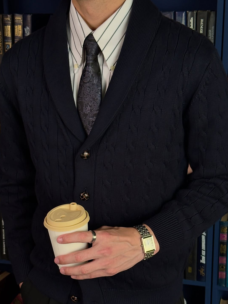 Men's Knitted Casual Thick Sweater Cardigan