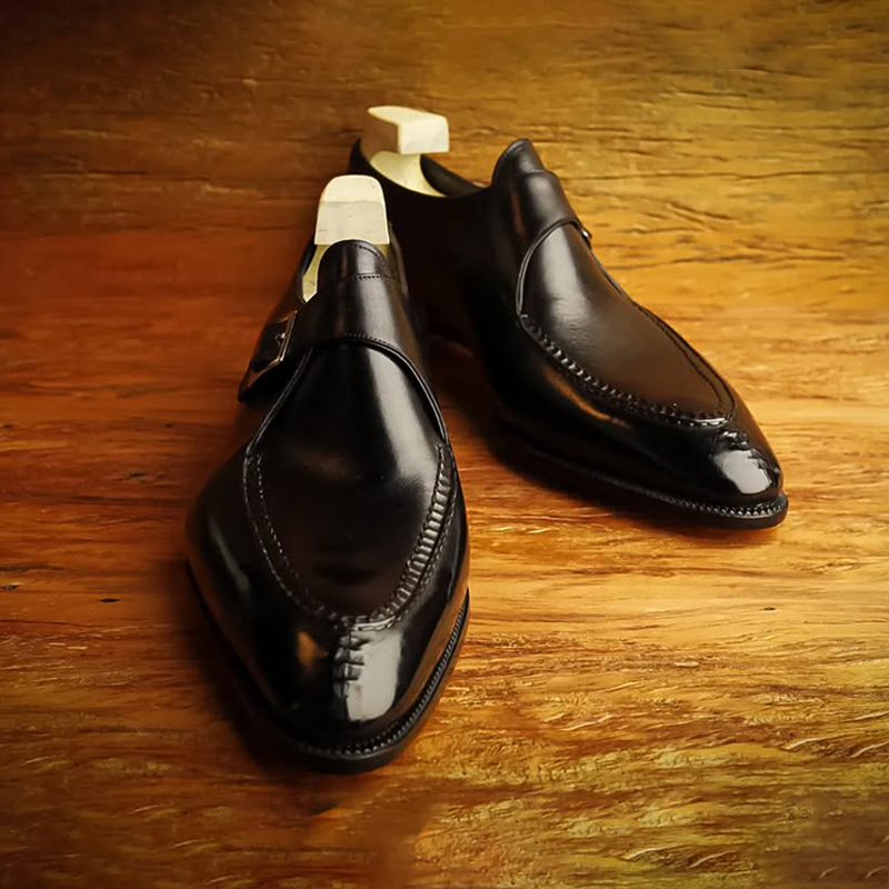 Single Monk Strap Brown In Patina.'With 3.5 Cm Heel Plus 1.5 Cm Insole'
