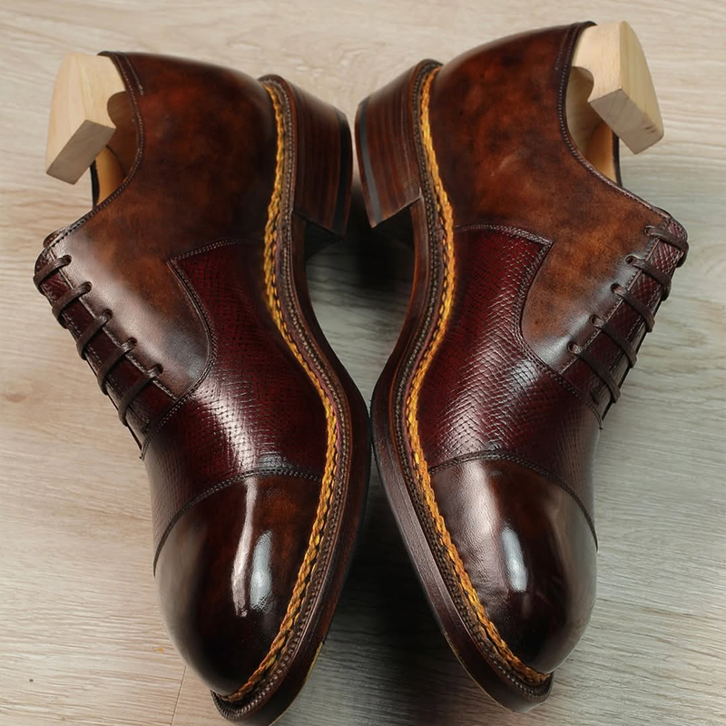 Bordeaux Lizard - Embossed Formal