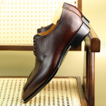 RTW 5 Eyelets Split Toe Derby In Horween Pioneer Hatch Grain Leather