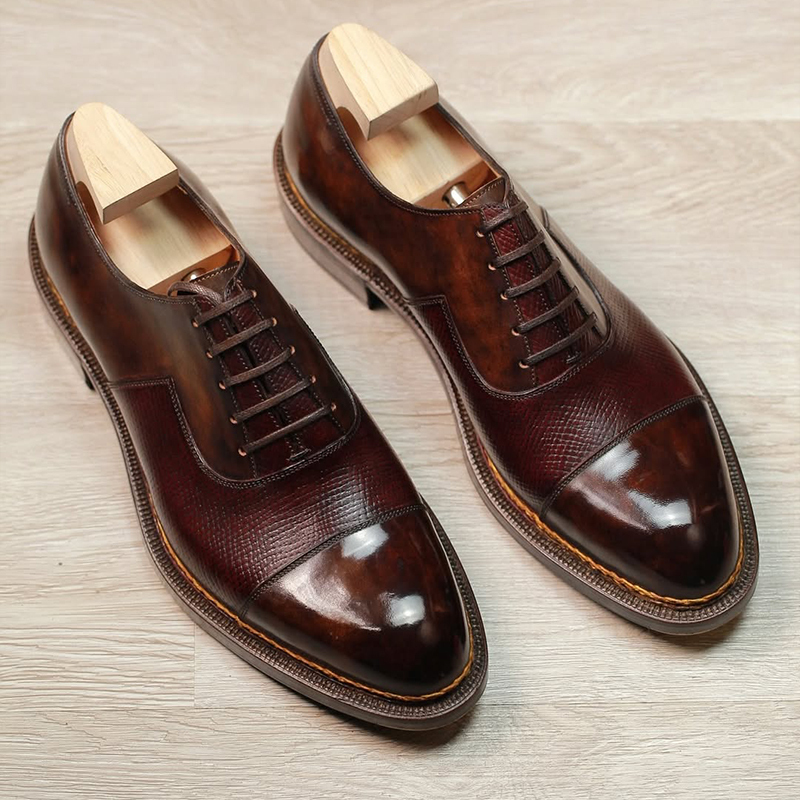 Bordeaux Lizard - Embossed Formal