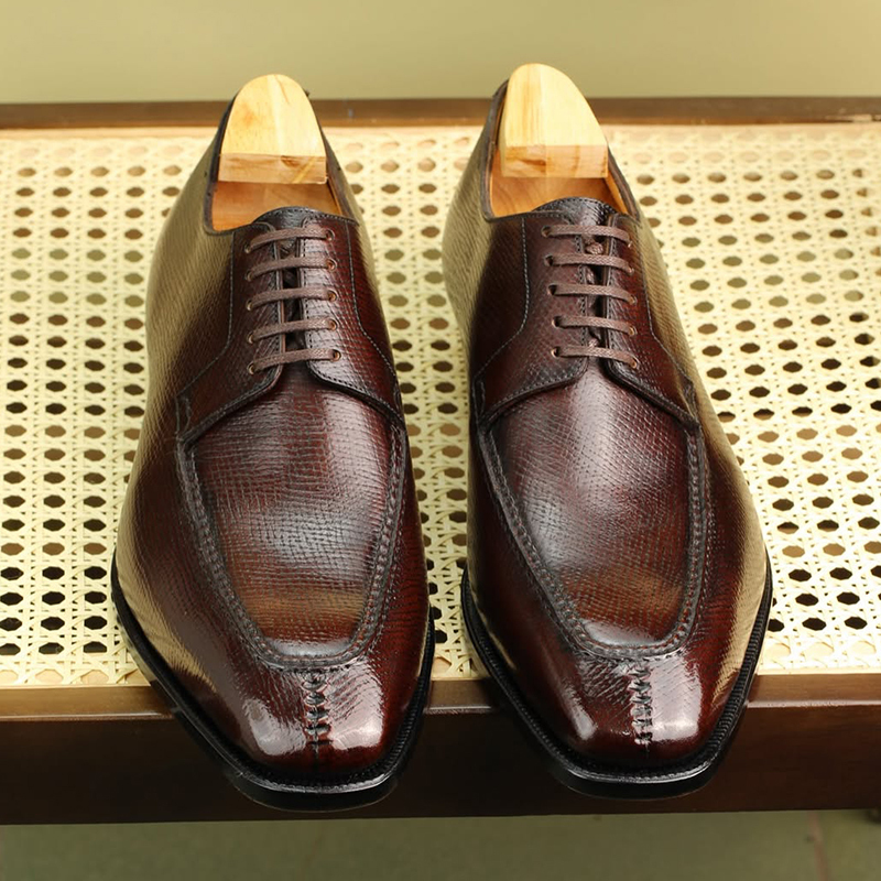 RTW 5 Eyelets Split Toe Derby In Horween Pioneer Hatch Grain Leather