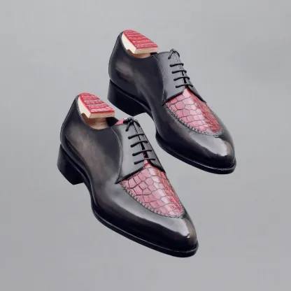 Charles Derby Shoes, Crocodile Vamp