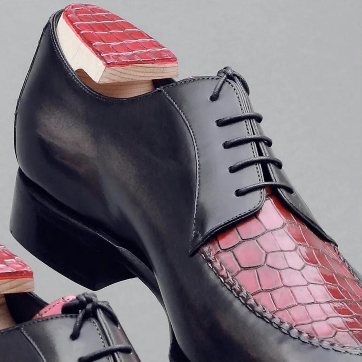 Charles Derby Shoes, Crocodile Vamp