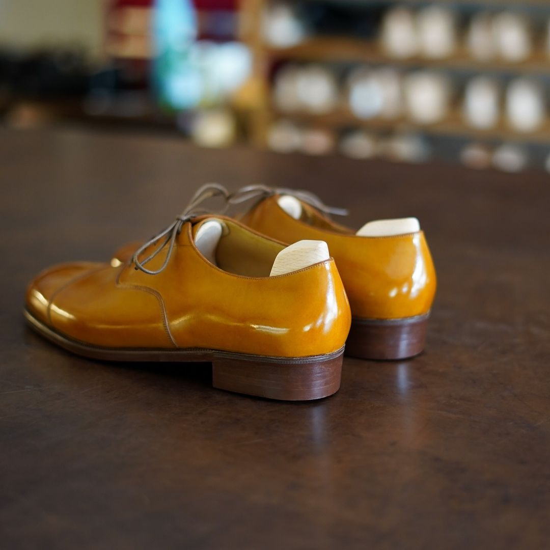 Just Completed - Bespoke Cap Oxford, Made In Our Exclusive  Custom Finish Tan Calf-(Buy 2 Free Shipping✔️)