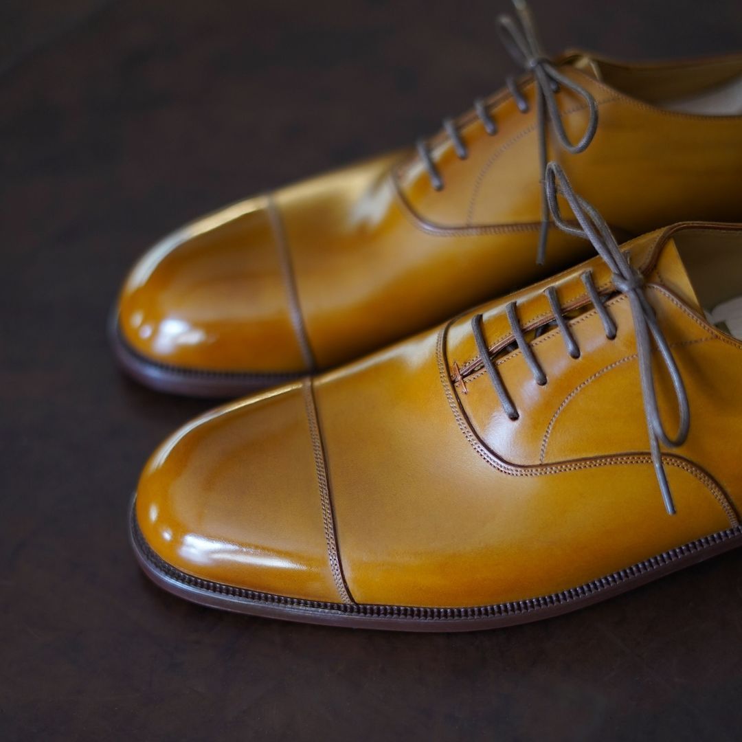 Just Completed - Bespoke Cap Oxford, Made In Our Exclusive  Custom Finish Tan Calf-(Buy 2 Free Shipping✔️)