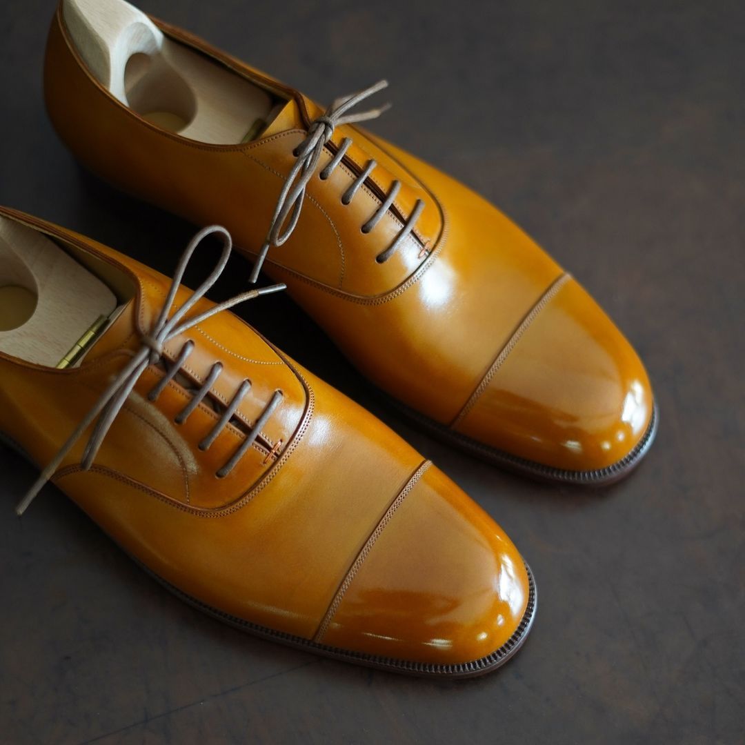 Just Completed - Bespoke Cap Oxford, Made In Our Exclusive  Custom Finish Tan Calf-(Buy 2 Free Shipping✔️)