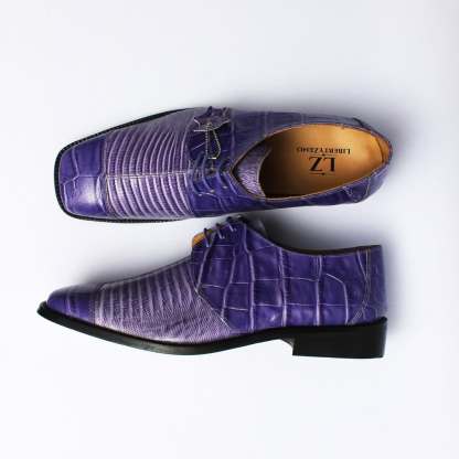 Lavender Croc - Embossed Oxfords
