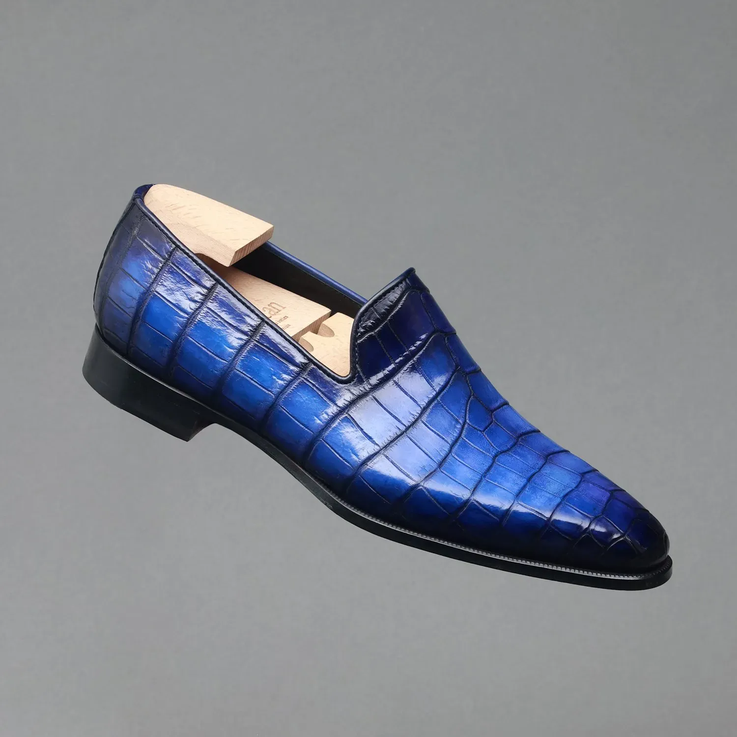 Electric Blue Crocodile Whole Cut Loafer